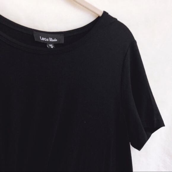 Lea & Viola Black Knotted Front T-Shirt Dress - Picture 2 of 7